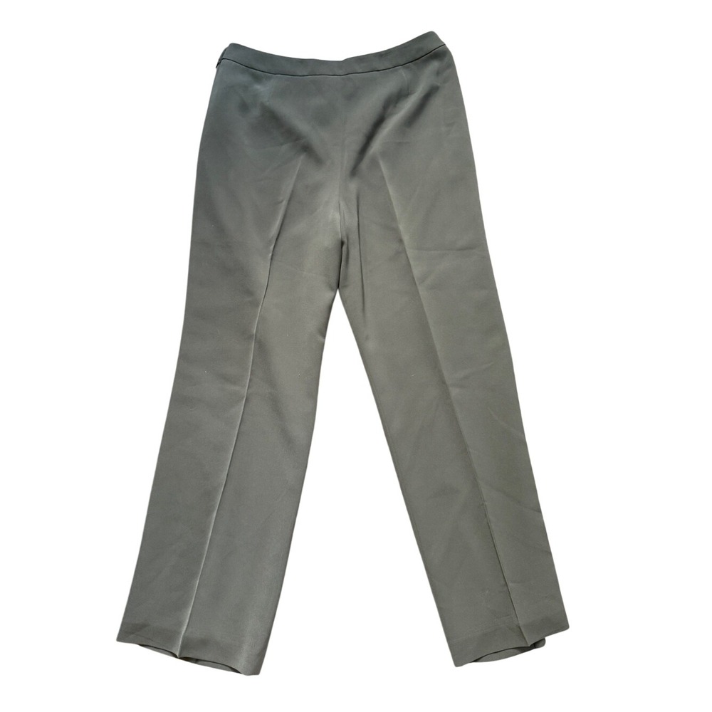 Kasper Olive Green Sleeveless Top and Trousers Pant Suit Set Size 12 Minimalist - Picture 10 of 14